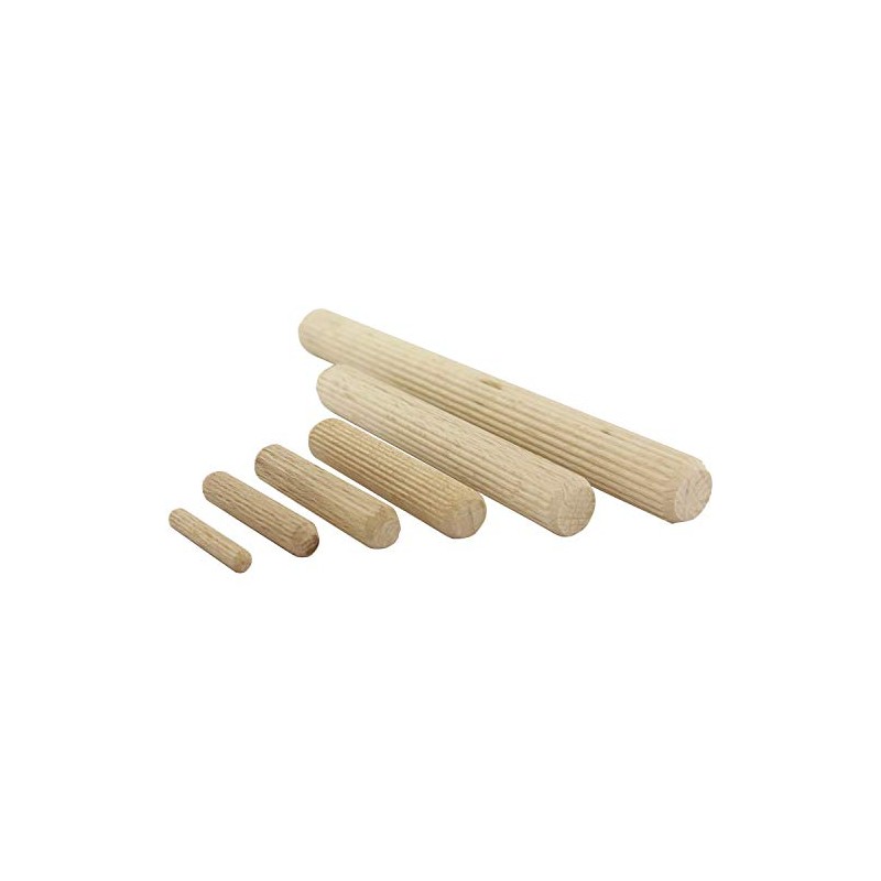 Jowe Wooden Dowels 8 mm - Length 25 mm, Corrugated