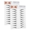 Vaguelly 2pcs Artificial Eyebrow Stickers for Women Stick Eyebrows Black