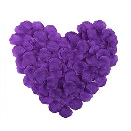 RuiChy 1000pcs Silk Artificial Rose Petals for Wedding, Purple