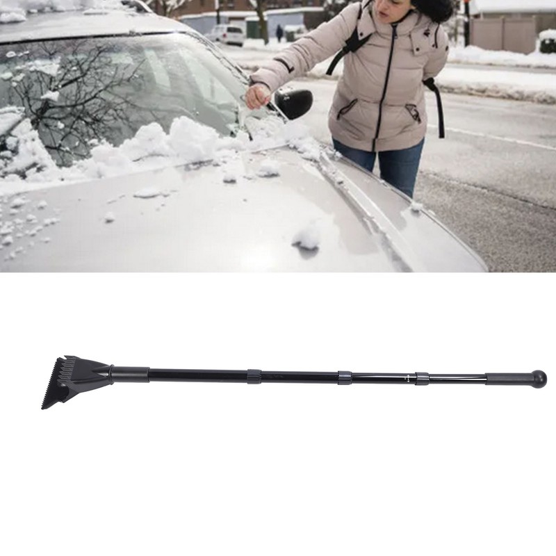 Car Snow Removal Tool Aluminum Alloy Telescopic Rod Ergonomic Labor