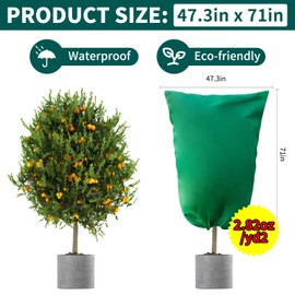 KYRGEU Plant Winter Cover Protection - 2 Pack Frost Cloth for Outdoor Plants, Tree Trunk Protector Wrap (47'' x 71''), Reusable Garden Frost Blankets for Vegetables, Fruits & Shrubs - Breathable