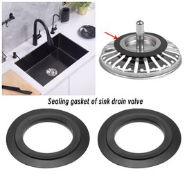 EMSea 10PCS Sink Sealing O-Ring Lip Seal Rubber Seal Washer Gasket for Kitchen Sink Strainer Plugs 32mm Inner Diameter 54mm Outer Diameter
