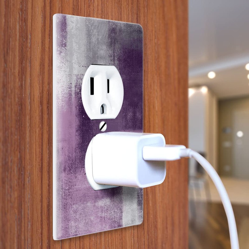 WIRESTER Duplex Outlet Cover Wall Plate/Switch Plate - Abstract Purple