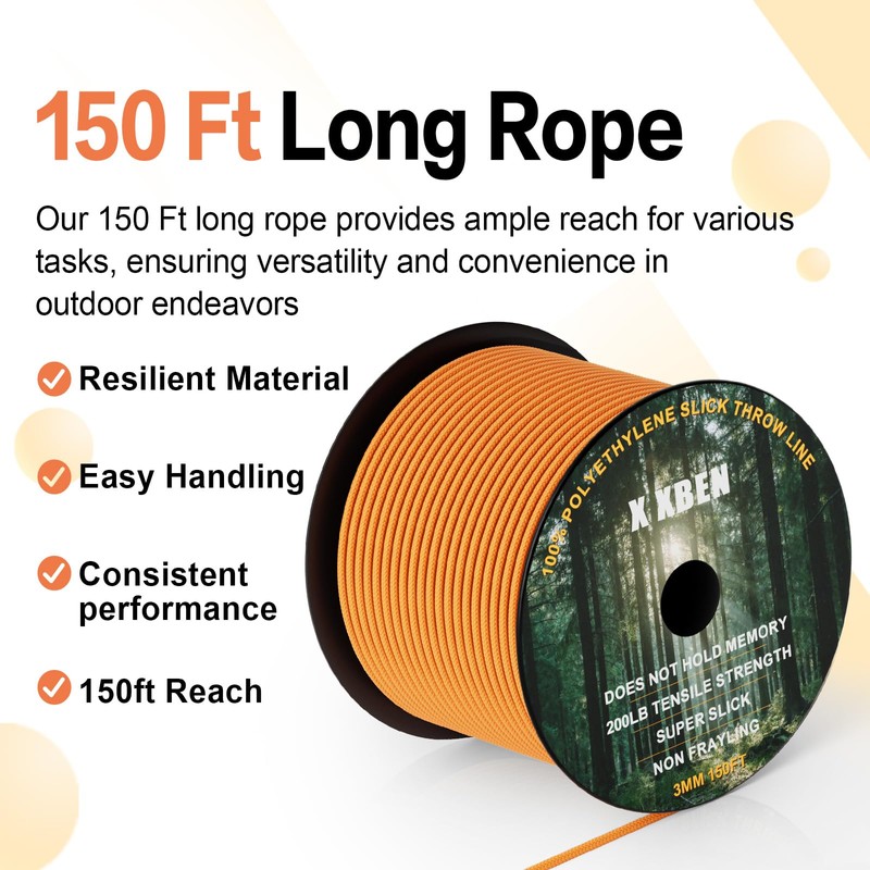 X XBEN Arborist Throw Line Kit with Slick Rope &