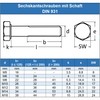 Eisenwaren2000 | M8 x 65 mm hexagon screws with shaft