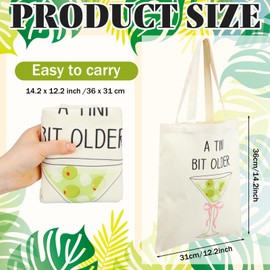 Breling Dirty Martini Gift Tote Bag Cocktail Espresso Martini Gift Lover Social Club A Tini Bit Older Birthday Handbag Beach Bag for Cocktail Drinker Lover Party Decorations