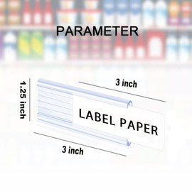 50Packs Wire Shelf Label Holders, Plastic Metro Shelf Tags Label Clips Label Holders for Shelf Rack Book Shelves (3 x 1.25 Inches)