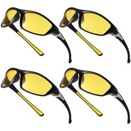 TOODOO 4 Pairs Men Polarized Sunglasses with UV Protection Driving Glasses Sports for Sport Outdoor Activities (Yellow)