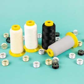 Element Set of 4 Bobbin Thread Pack | 3000 Meter | 70 Weight | Black Grey Cream White