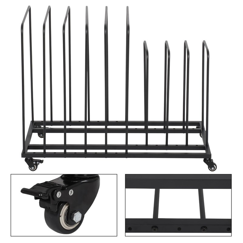 tonchean Art Canvas Storage Rack with Wheels, Metal Painting Storage