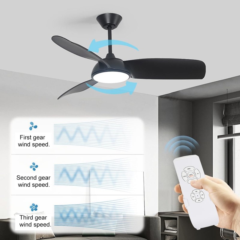 QIACHIP Small Size Ceiling Fan and Lights Wireless Remote Control