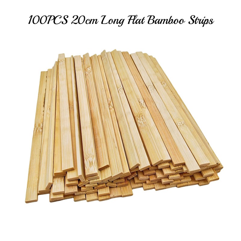 Anktily 100 Pieces Long Natural Bamboo Sticks, 0.9cm x 0.3cm,