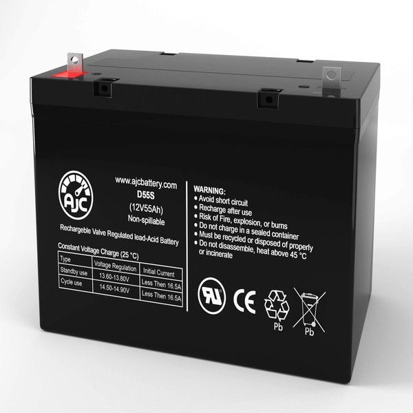 Pride Mobility BATLIQ1018 AGM 22-NF 12V 55Ah Wheelchair Battery - This is an AJC Brand Replacement