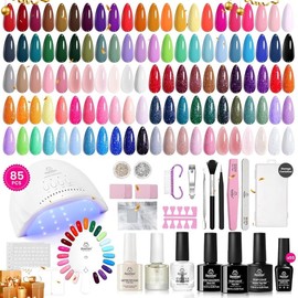 Beetles Gel Nail Polish Kit with U V Light Gel Polish Set with Nail Stamp Nail Tips Base Top Coat All Season Gel Polish Starter Kit Manicure Tools Easter's Gift for Women Girls:_37Pcs 25 Colors Energetic Move