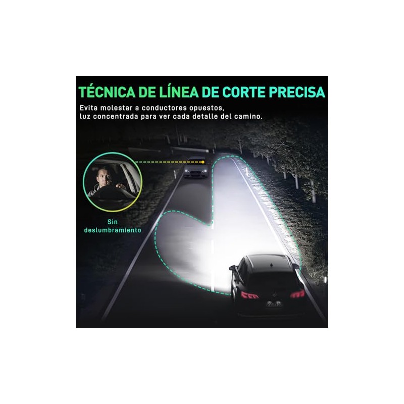 Focos LED 9007 HB5 para Auto, 30000LM 200W 6000K 600%