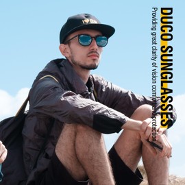 DUCO Mens Polarized Sunglasses for Men, Ultra Lightweight Carbon Fiber Sun Glasses UV Protection UV400 Shades