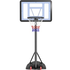 Yaheetech Kids Basketball Hoop Outdoor Portable Basketball Goal Court for Youth & Adults 7.2-9.2ft Height Adjustable, 32inch Backboard