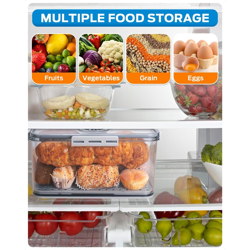 Dynta Bread Box 2 Pack Bread Storage Container Airtight Recording