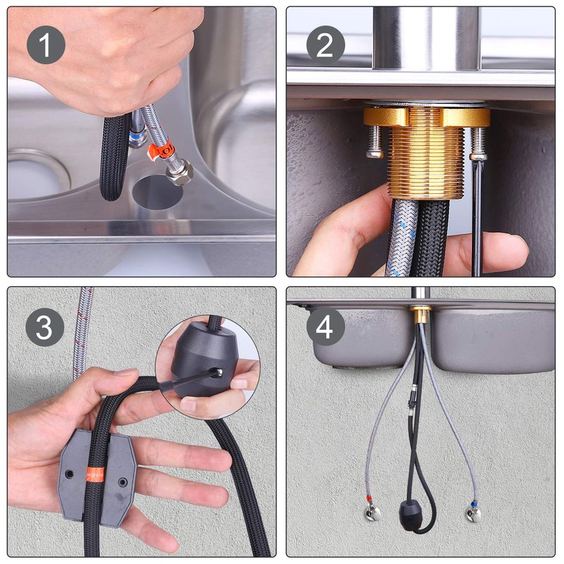 Single Handle Pull Down Kitchen Faucet, Stainless Steel Pull Out