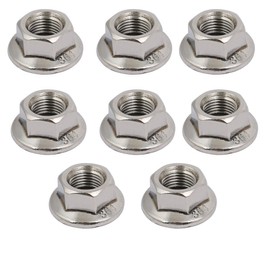 sourcing map M10 x 1.25 mm Pitch Metric Fine Thread 304 Stainless Steel Hexagonal Flange Nut DE 8 Pieces