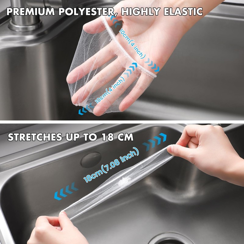200 Pack Kitchen Sink Strainer Mesh Bag, Anti-Clogging Disposable Sink