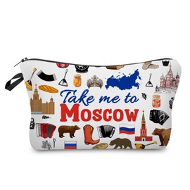 Livel lhood Take Me To Moscow Makeup Bag Cute Small Organizer Zipper Pouch Take Me To Moscow Cosmetic Bag Travel Present for Women Friends, hzz17103