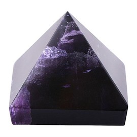FTVOGUE Amethyst Pyramid Purple Crystal Pyramid Figurine Amethyst Decorative Home Accessories Figurines for Home Decoration Furnishing Article and Healing Meditation