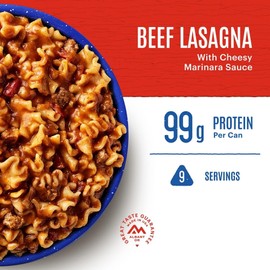 Mountain House Beef Lasagna & Freeze-Dried Food for Camping, 9 Servings, 30-Year Shelf-Life
