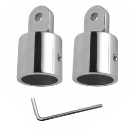 SHENGHUISS Bimini Top Cap Eye End Boat Fitting Stainless Steel 316 Round Tubing Marine Hardware with L Shape Hex Key (A-7/8 inch 2 Pack)