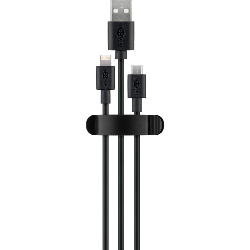 Goobay Kabel Management Clip 3-Slots, schwarz