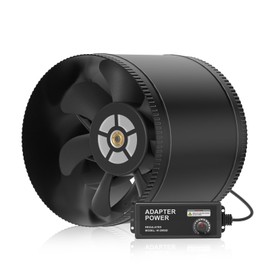 Hon&Guan 8 Inch Inline Booster Duct Fan with Speed Controller - 623 CFM Airflow with 44W Ultra-Low Power and Low Noise