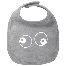 huuraa Baby Latz Freaky Eyes Geschenk Jungen und Mädchen Lätzchen Heather Grey Bio Baumwolle Freaky Babykleidung