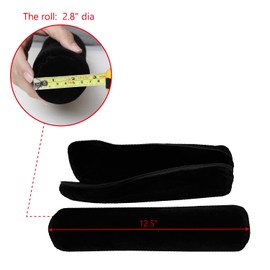 MOOCA Black Velvet Bracelet Bangle Watch Roll, Travel Pouch Jewelry Travel Organizer, Portable Zipper Pouch with A Removable Roll Insert for Standard Size Bracelets & Bangles