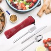 4 Pieces Cutlery Bag, Camping Storage, Fork Spoon Chopsticks Organizer,