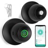 52HZ Fingerprint Door Knob with Lock, 3 in 1 Smart