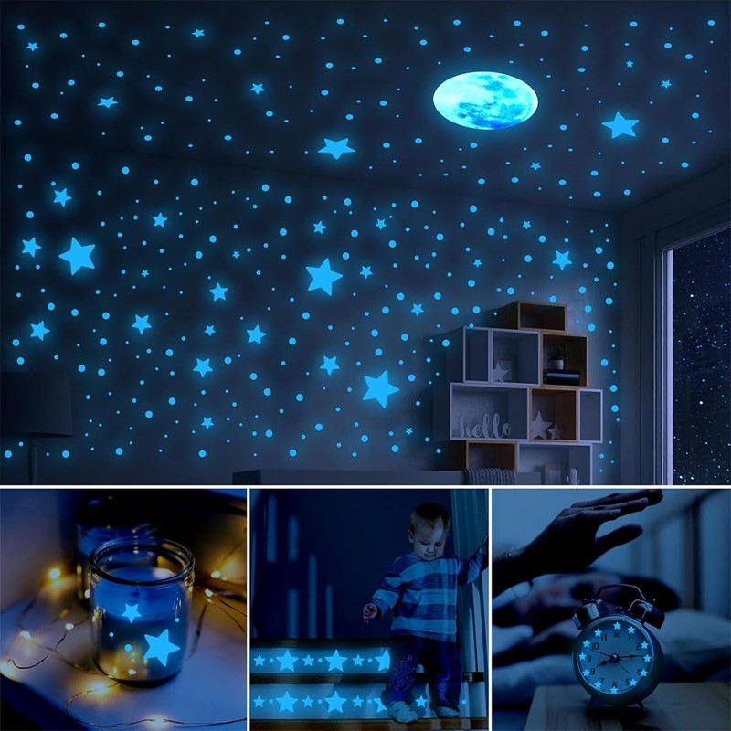 DONGFANGB Night Stickers Starry Sky Set Luminous Effect Star Moon