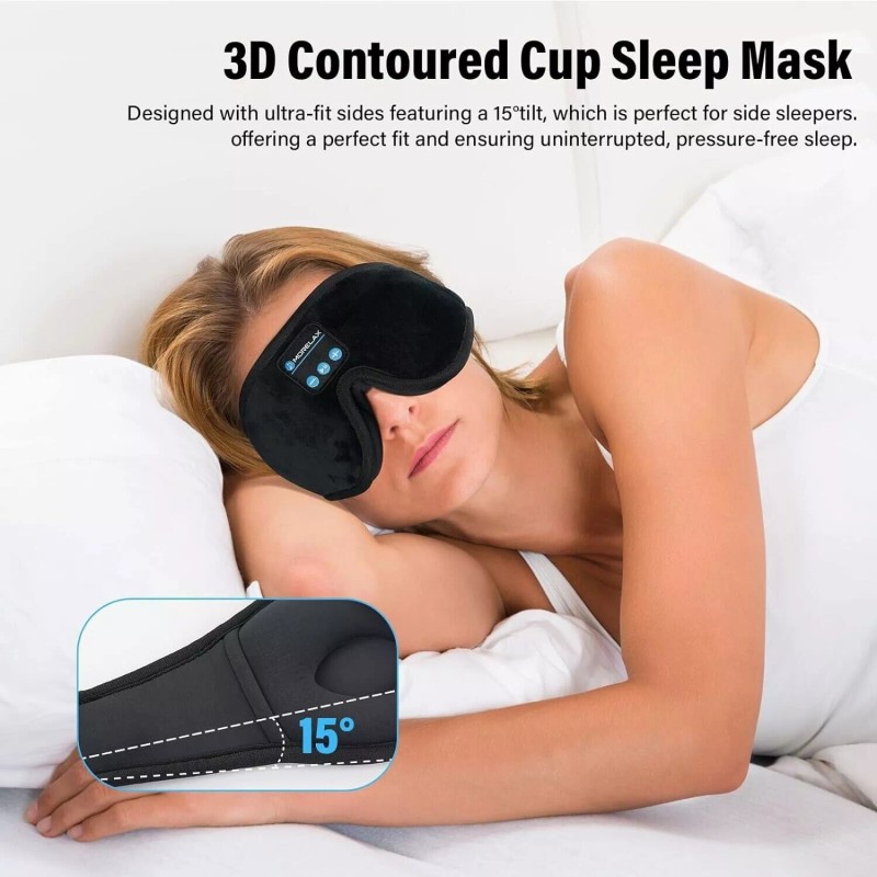 Morelax Sleep Mask with Bluetooth Headphones, 3D Sleep Mask Wireless