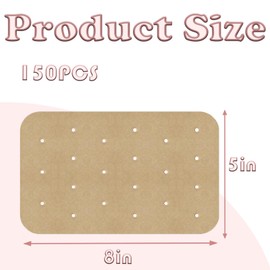 150 Pcs Air Fryer Parchment Paper Air Fryer Paper Liners Non-Stick Greaseproof Paper Perforated Parchment Liner Baking Paper Rectangle Parchment Paper for Baking Air Fryer