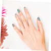 PACKOVE Milk Green Press On Fake Nails 24Pcs Round Tip
