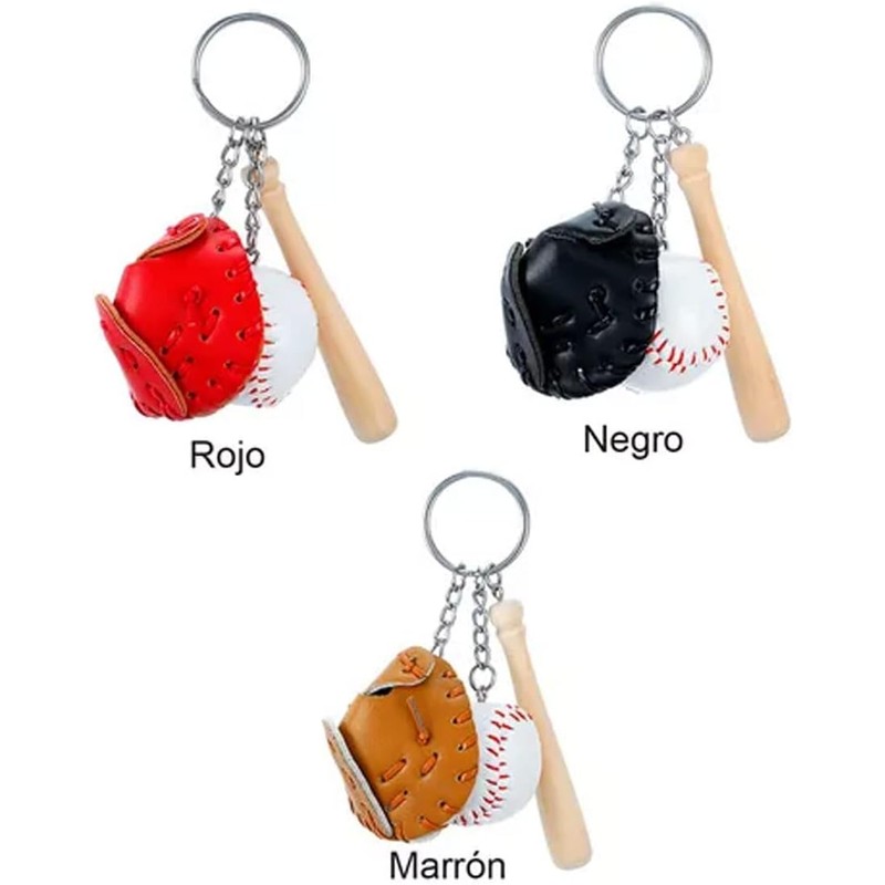 Llavero Beisbol 3 En 1 Bat, Guante Y Pelota Baseball