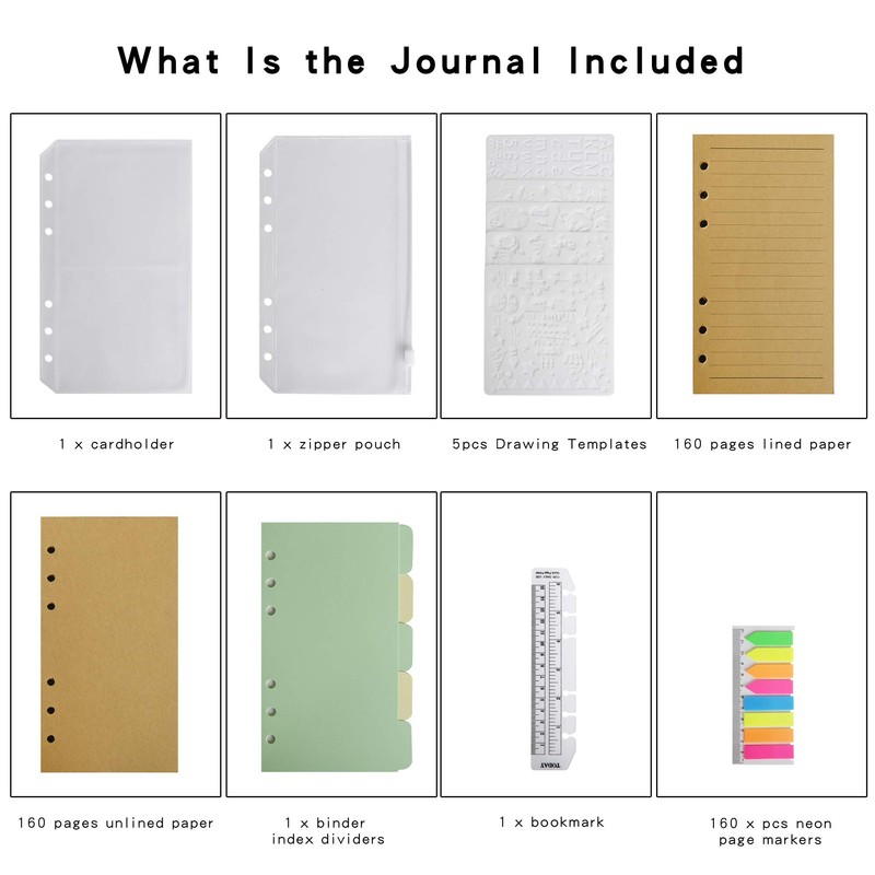 Wonderpool 320 Pages Refills Kraft Paper Inserts Set for 6