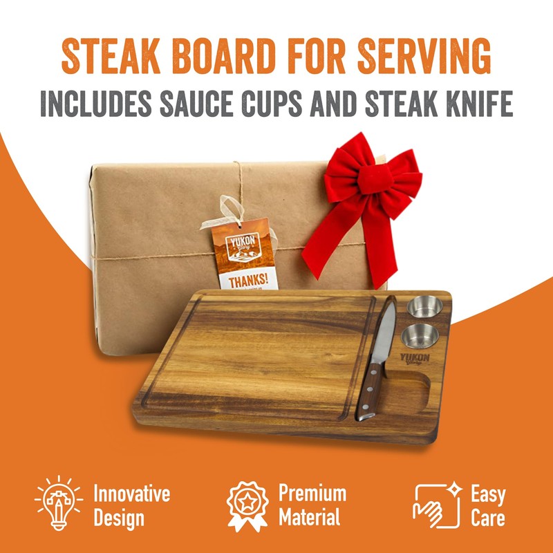 Yukon Glory™ Steak Board for Serving Steak, Meat, and Poultry