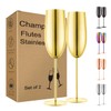 UNISWEET Stainless Steel Champagne Flutes Set of 2-9oz Elegant Metal