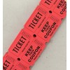 500 Red 50/50 Double Stub Raffle Tickets