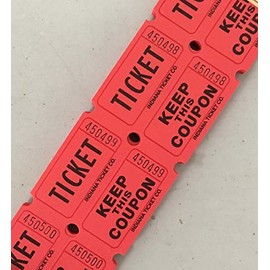 500 Red 50/50 Double Stub Raffle Tickets