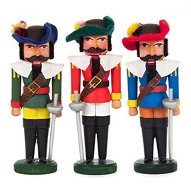 Dregeno Seiffen Mini Nutcracker Musketeer, Wood, natural, 3 x 2.5 x 8 cm