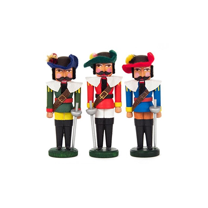 Dregeno Seiffen Mini Nutcracker Musketeer, Wood, natural, 3 x 2.5