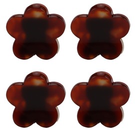 Mini Hair Claw Clips Half Up Half Down Hairstyle Acrylic Flower Hair Claws Stylish and Non-Slip Grips for Women and Girls Small Size Acetate Claw Clip Brown Chocolate Brown, 4 Pack