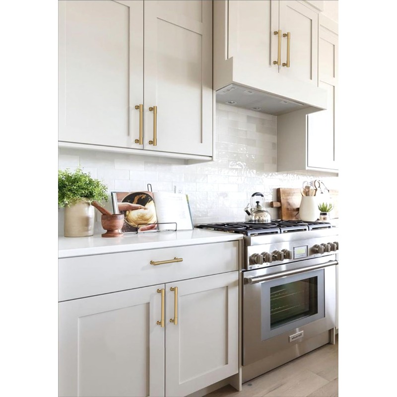 Asimerdeco 10 Pack Champagne Bronze Cabinet Pulls 5 Inch(128mm) Kitchen