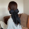 Light Blue Satin Hair Bow Barrette, Large French Metal Bowknot